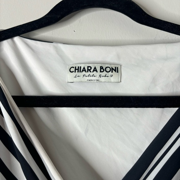 Chiara Boni La Petite Robe Black White Striped Cocktail Dress - Picture 7 of 7